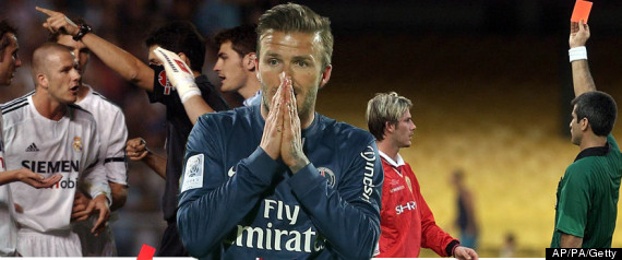DAVID BECKHAM RED CARDS
