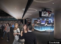 Amphithéâtre de Québec : un intérieur en bleu et blanc