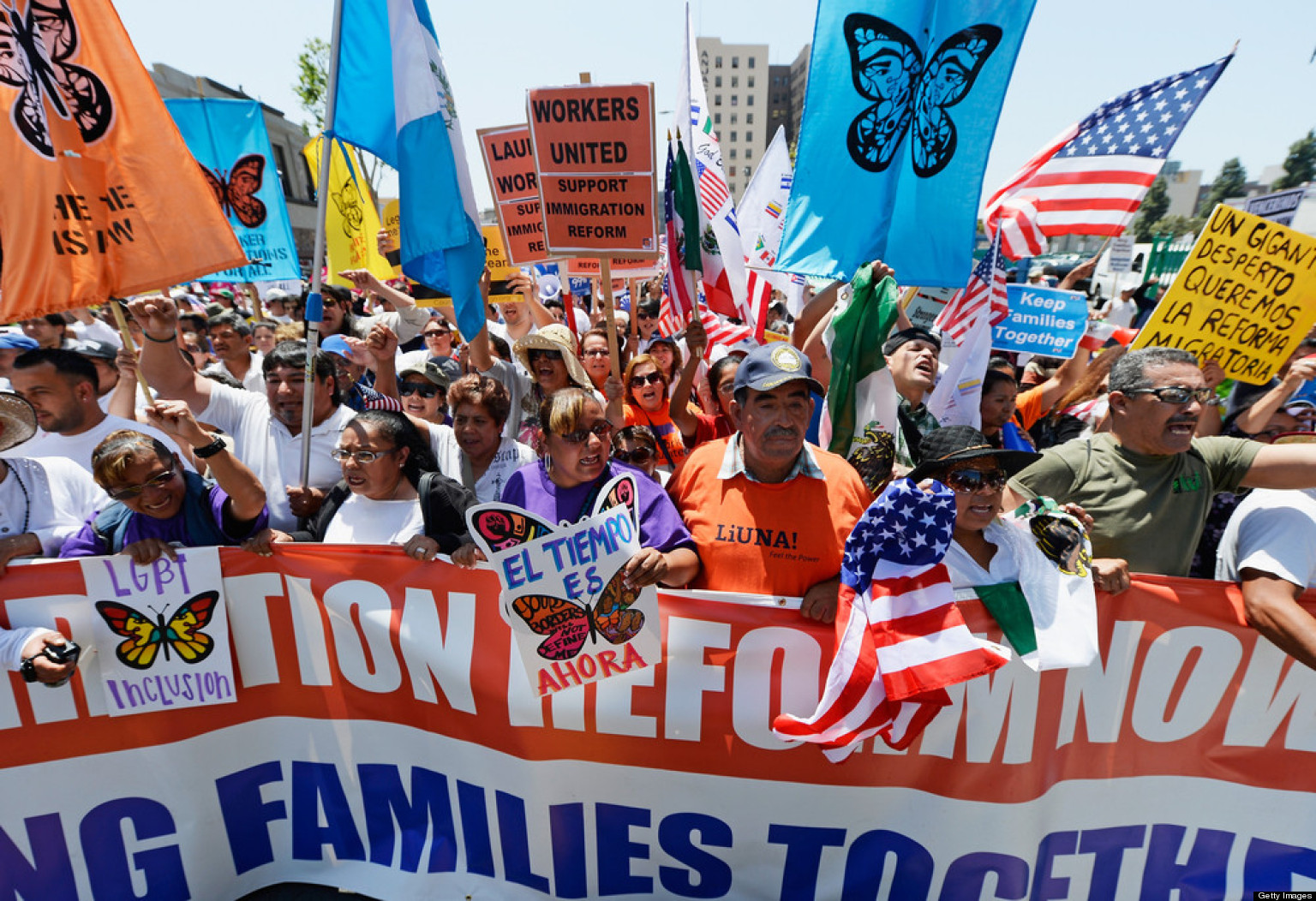 May Day Demonstrators Demand Immigration Reform Across The United States Photos Huffpost