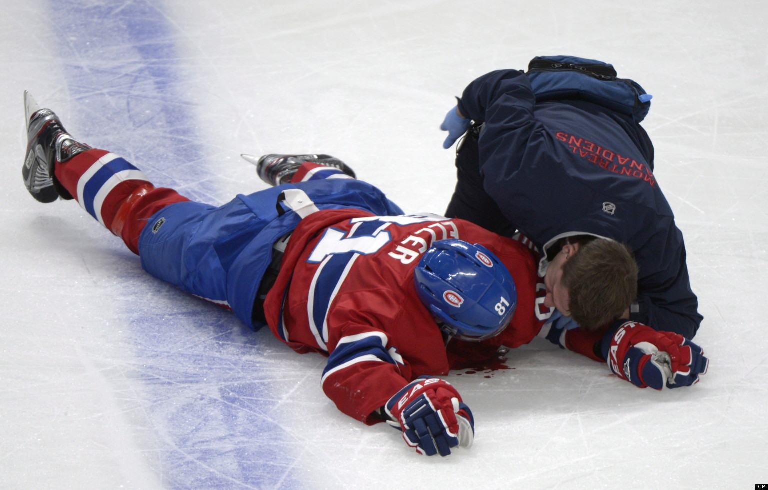 Lars Eller Injury Montreal Canadiens' Forward Stretchered Off Ice