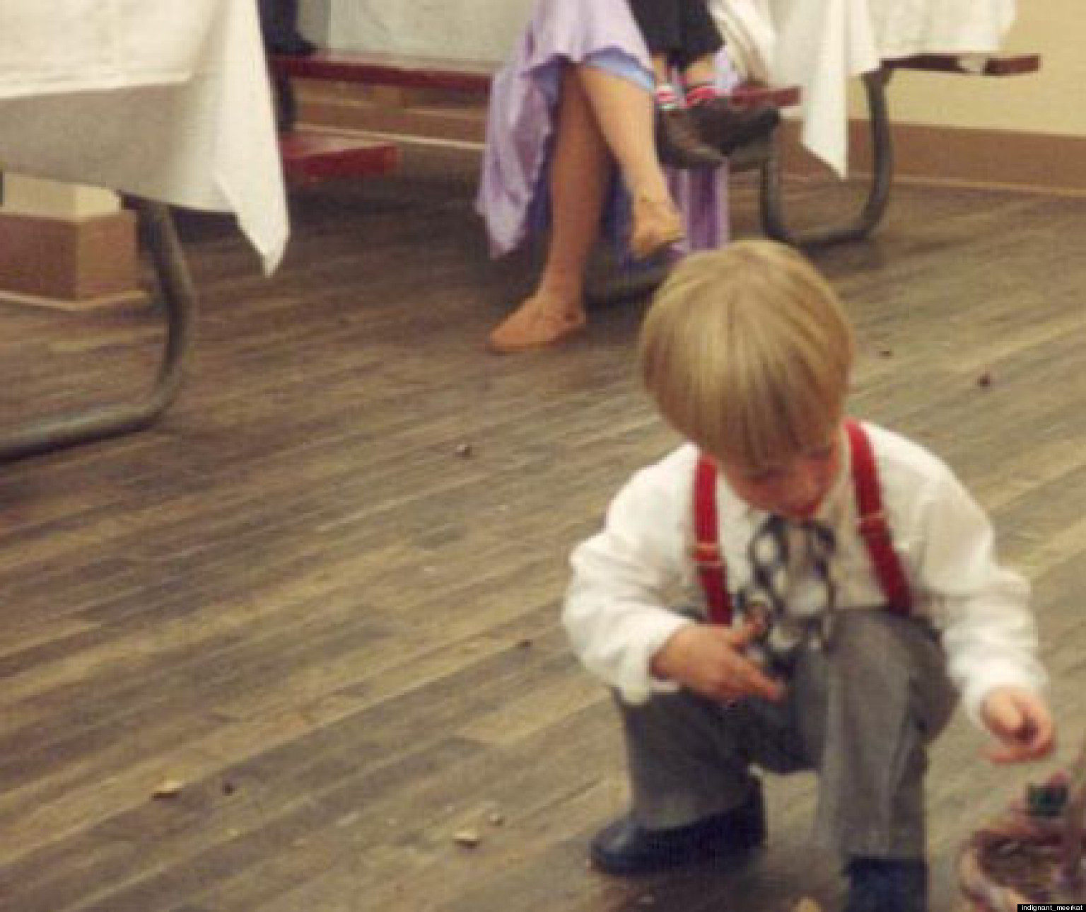 LOOK: Little Boy Cleans Up After Messy Flower Girls