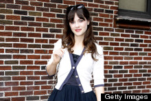 Zooey Deschanel Is Pretty In Prom Dress And Ballet Flats On David Letterman Show