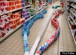 WATCH: Supermarket Domino Run