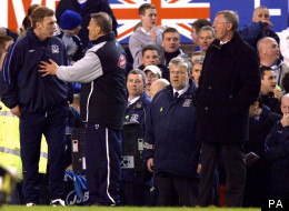 Ferguson And Moyes' Touchline Dramas (PICTURES)
