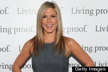 Jennifer Aniston Has Another Good Hair Day In Suede Mini Dress