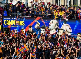 Fiesta culé en Barcelona (FOTOS)