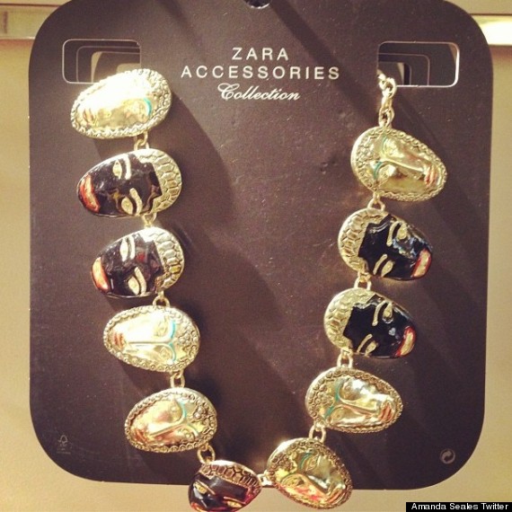 zara black figurine necklace