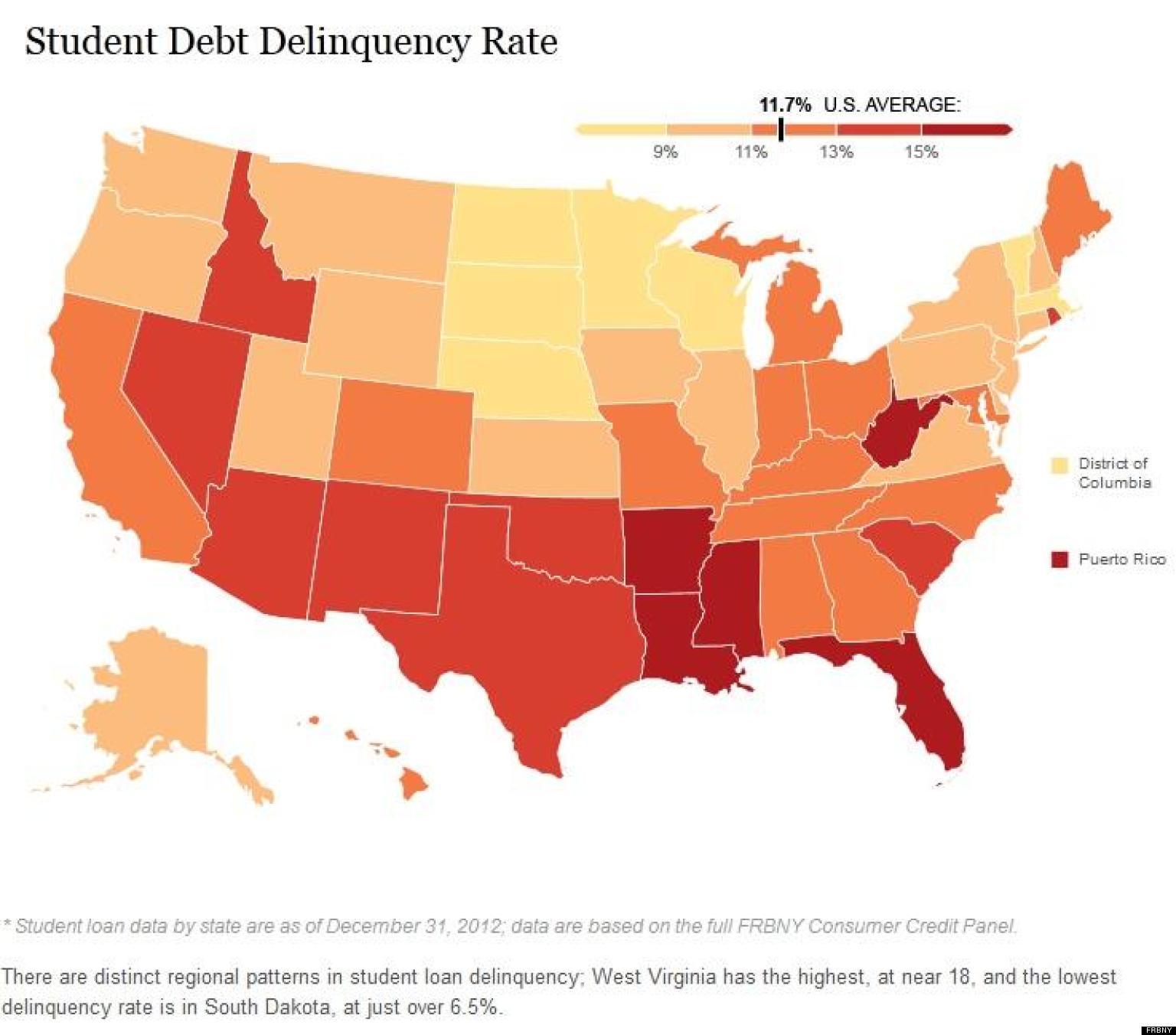 13 States Where Student Loan Debt Is Crushing College Grads HuffPost