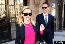 Reese Witherspoon's Chic Street Style: Fluoro Fuchsia And A Leather Tote