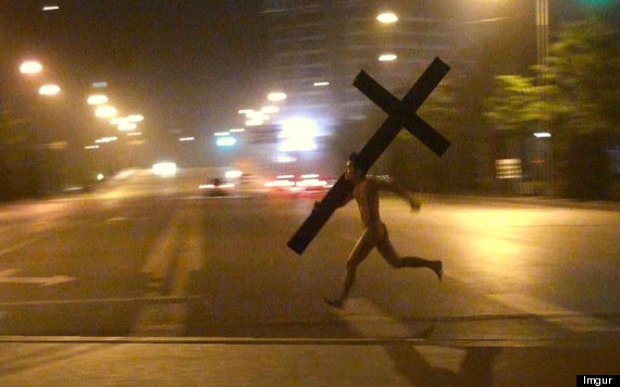 Naked Man On Cross 115