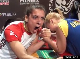 WATCH: Screaming Arm-Wrestling Woman
