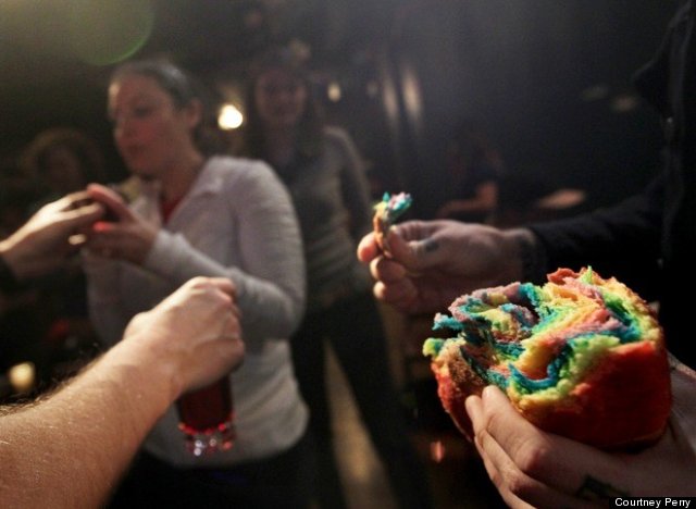 rainbow communion bread