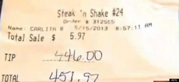 Waitress Stunned By Mind-Blowing Tip