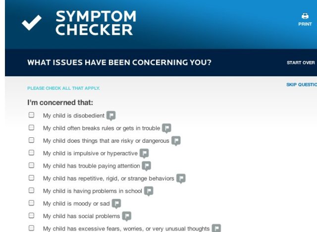 symptom checker mental health