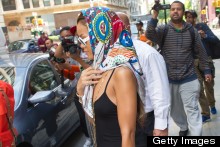 Rihanna's NYC Street Style: Maxi Dress, Headscarf, Clutch Bag