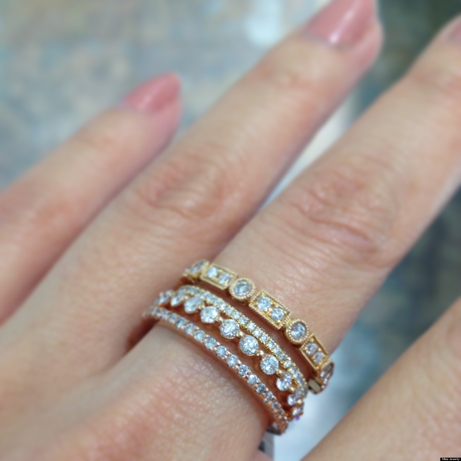 Wedding band stacking rings