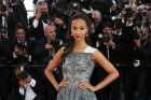 Zoe Saldana Is Gorgeous In Grey At...