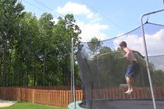 Boy on a trampoline
