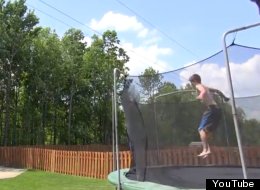 WATCH: Trampoline Basketball Trick Shot