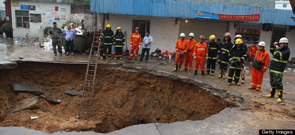 Huge Sinkhole Kills Five In Shenzhen