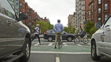 File photo: Man on bike on road