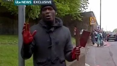 Suspect with blood-stained hands