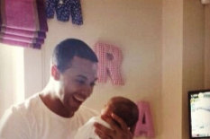 Marvin Humes with his baby daughter Alaia-Mai 