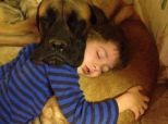 Dog And Baby Sleeping