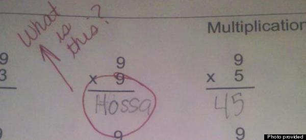 9 X 9 = Hossa? Girl Honors Blackhawks Star in Math Exam