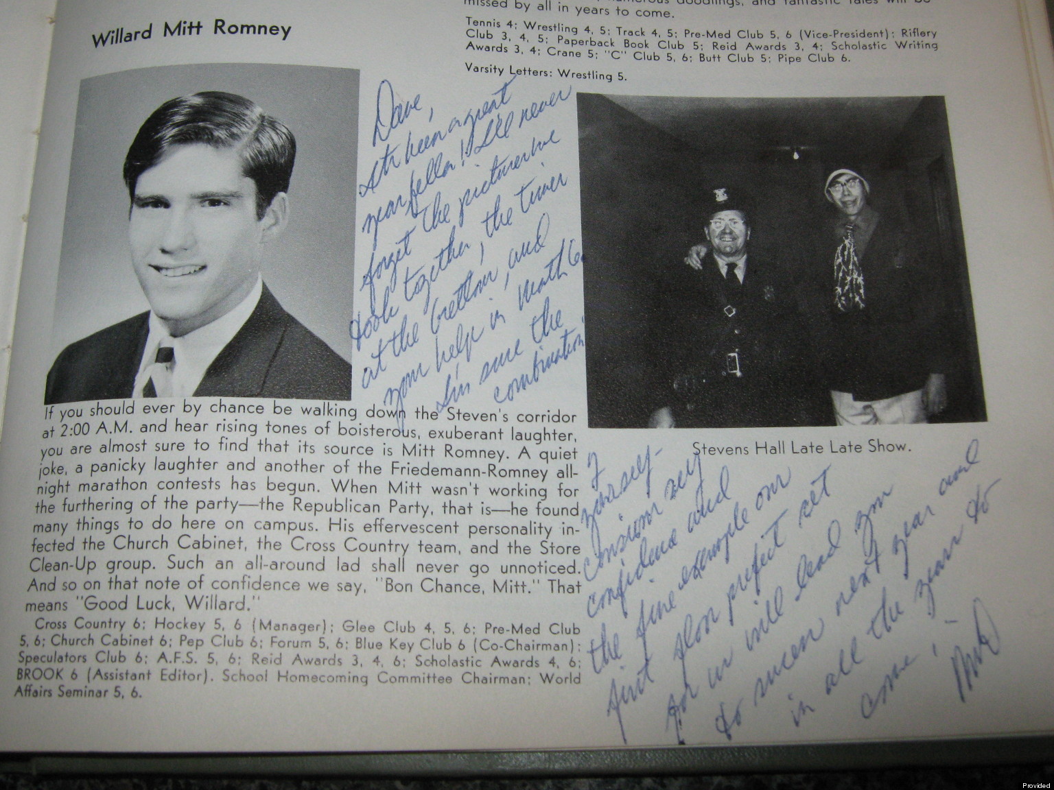 Mitt Romney Yearbook: Romney's Message To Prep School Pal ...