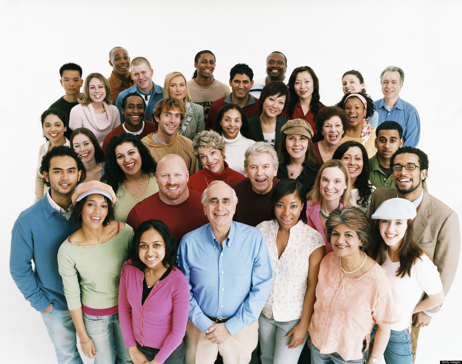 Large Group Of People Living Room