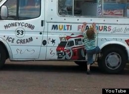 Niño intenta robarse un camión de helados