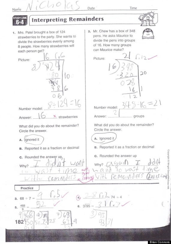 Answers to my sons science homework