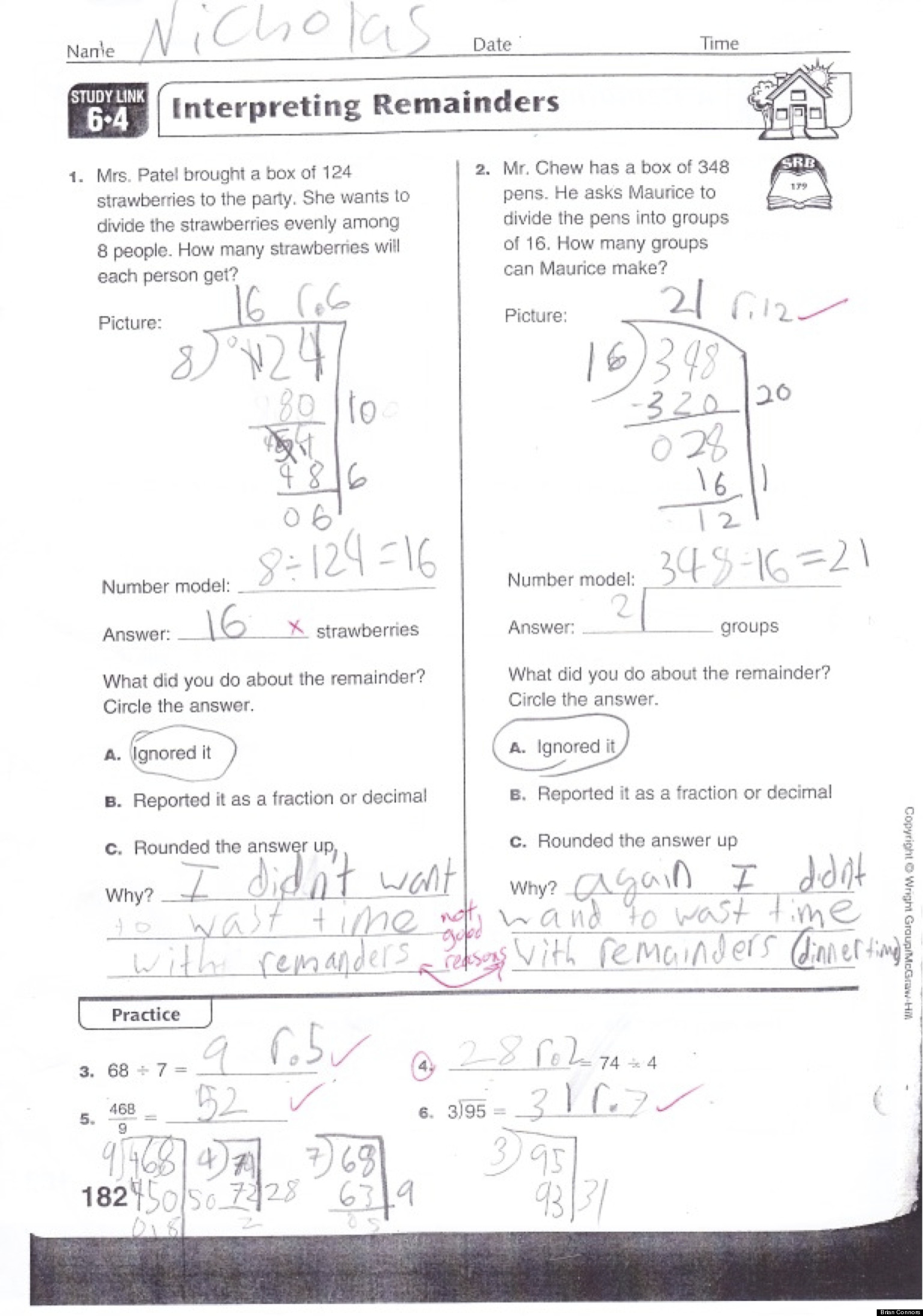 Cute Kid Note Of The Day: Nicholas Is So Over His Math Homework