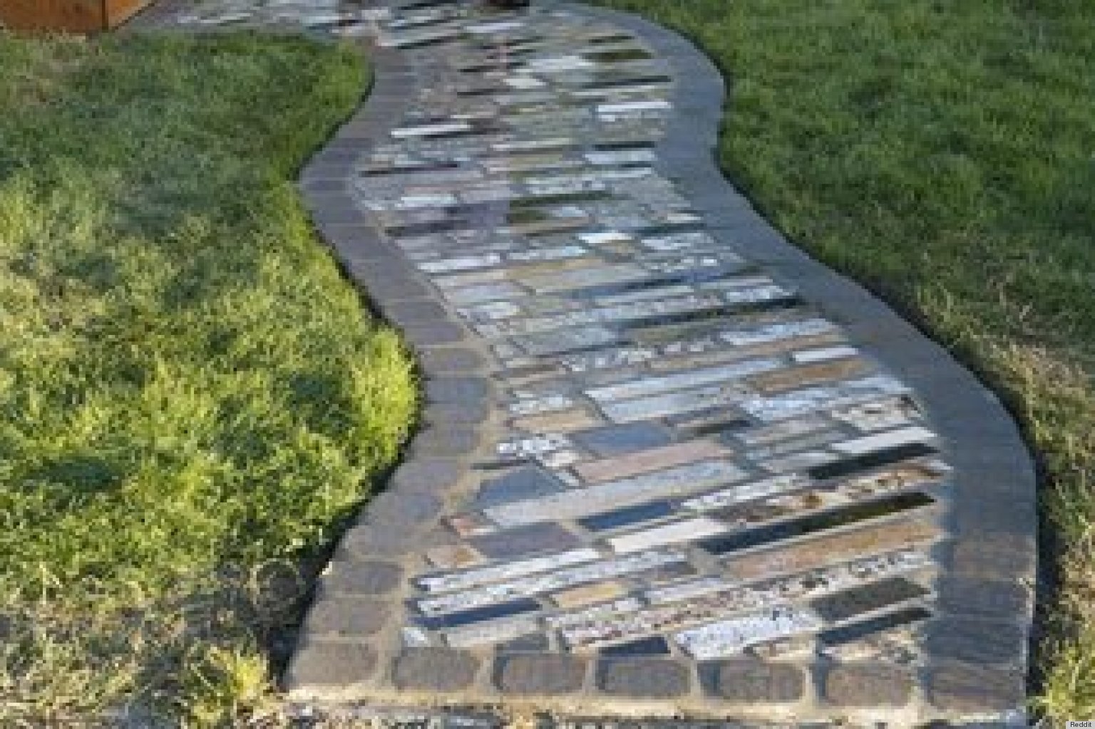 Couple Builds Impressive DIY Walkway Using Free Scraps Of Granite ...