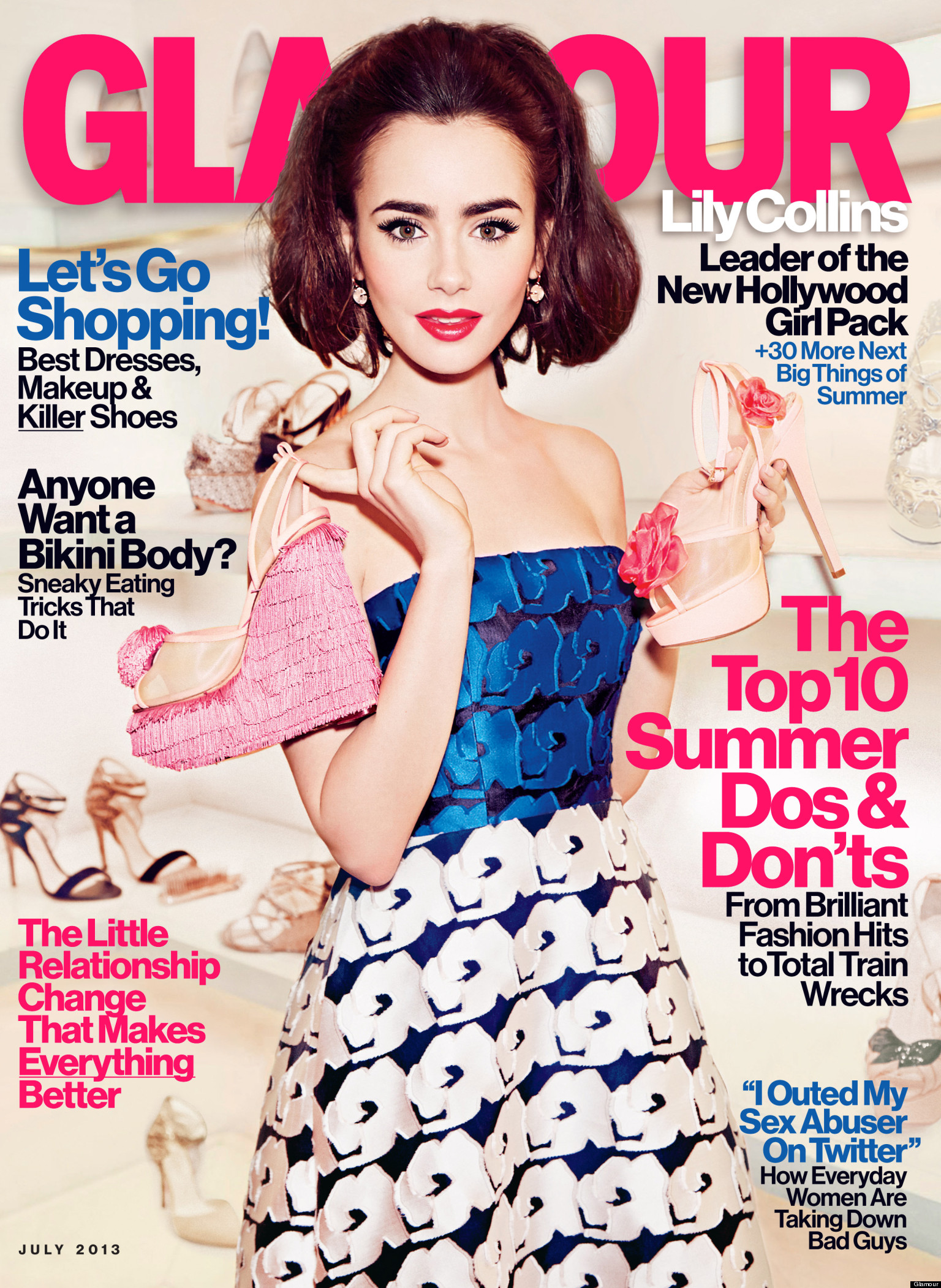 Lily Collins Covers Glamour Magazine, Talks 'The Mortal ...
