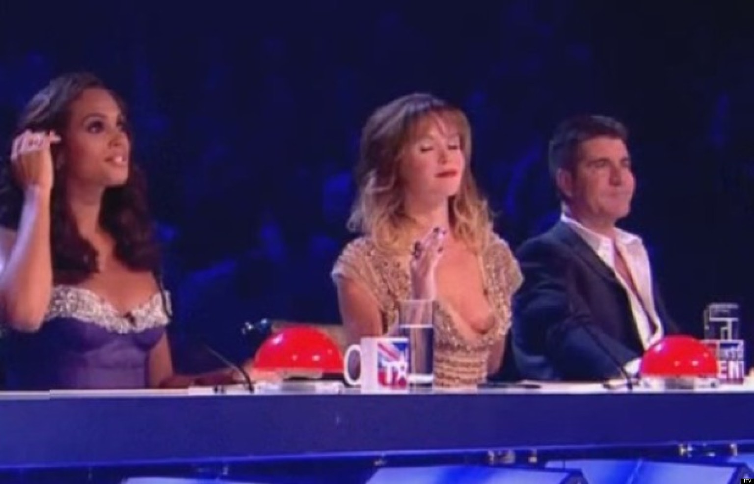 Britains Got Talent Amanda Holden Suffers Nip Slip Wardrobe Malfunction During Live Final