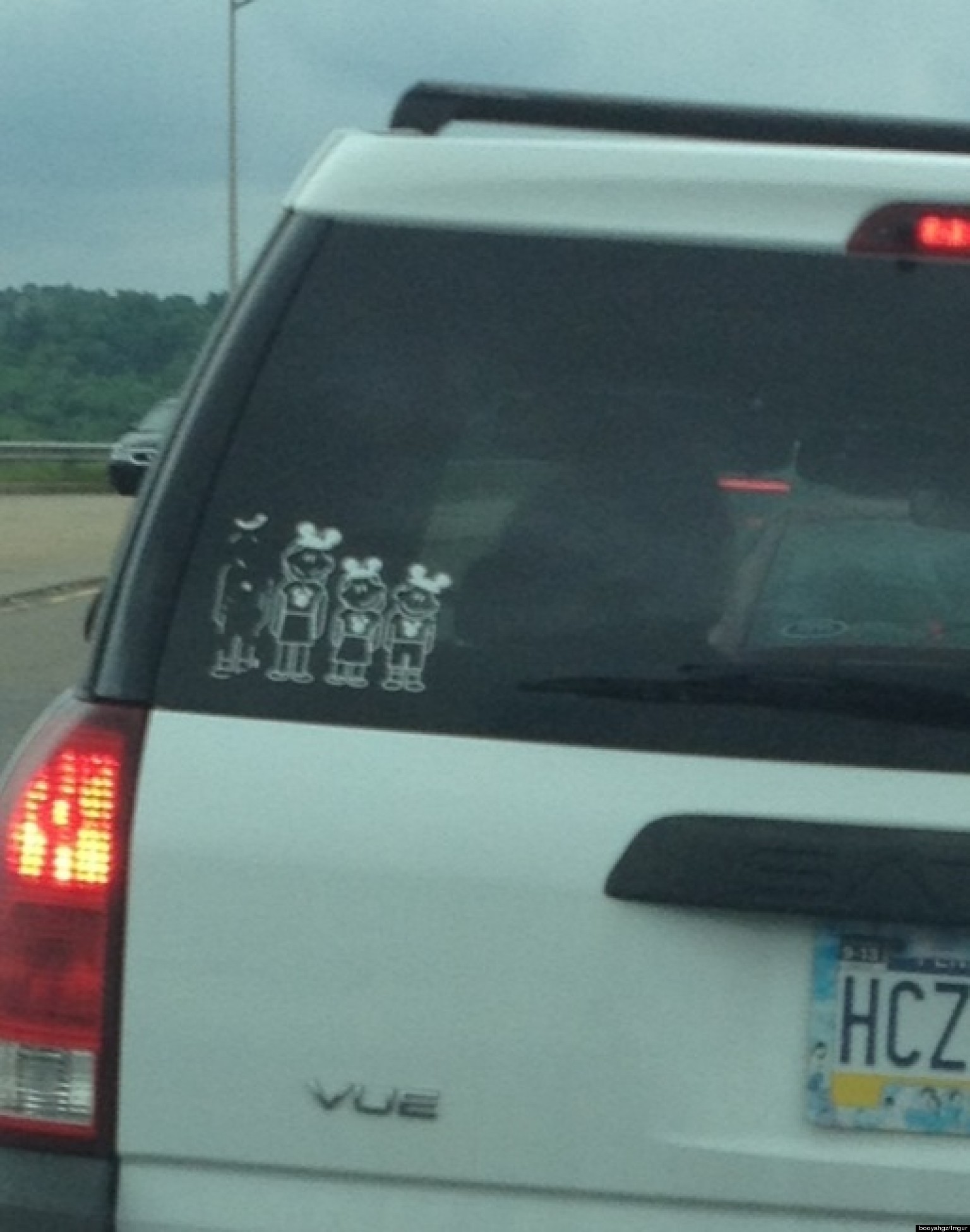 Car Sticker Illustrates Stick Figure Family When The Divorce 'Isn't