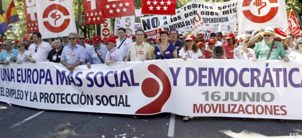 Los sindicatos salen a la calle contra la política de austeridad de la UE