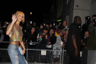Rihanna Parties In Glittering Backless...