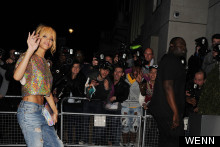 Rihanna Parties In Glittering Backless Crop Top In London