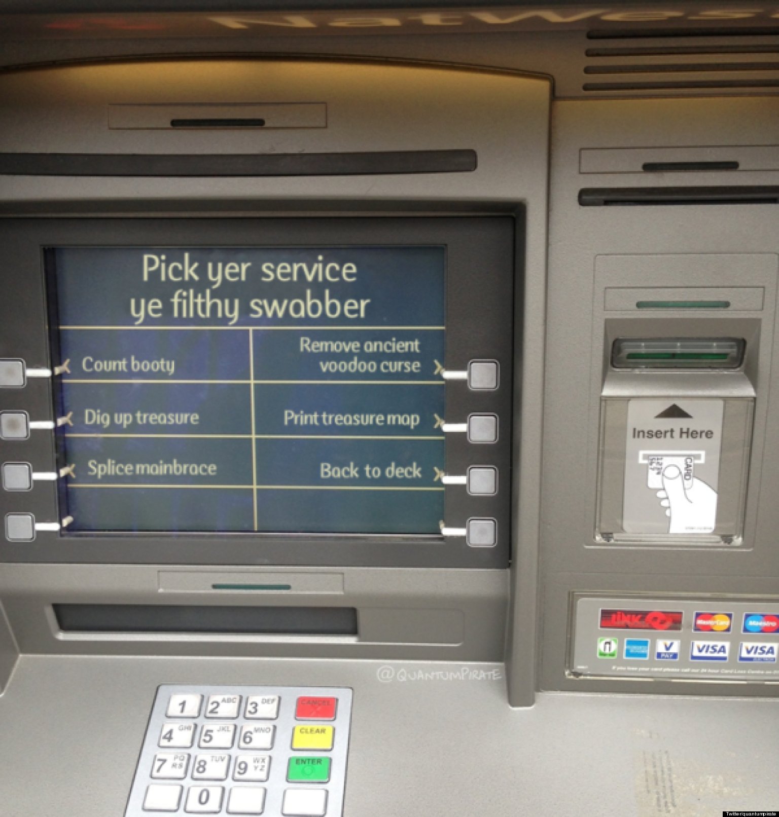 Cashpoint Machine Has 'Pirate' Language Setting (PICTURE) | HuffPost UK