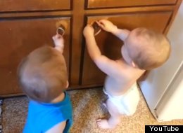 WATCH: Twin Babies Find Rubber Bands Hilarious