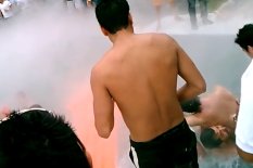 Man rescued during pool party