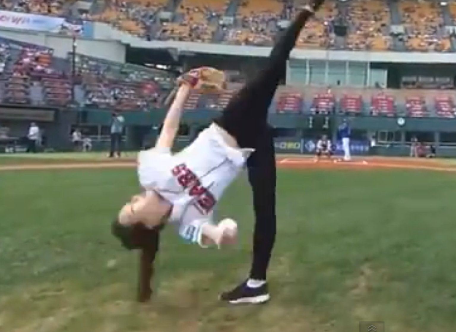 Epic Picture Of Olympic Gymnast Throwing Out First Pitch Goes Viral The Best Porn Website