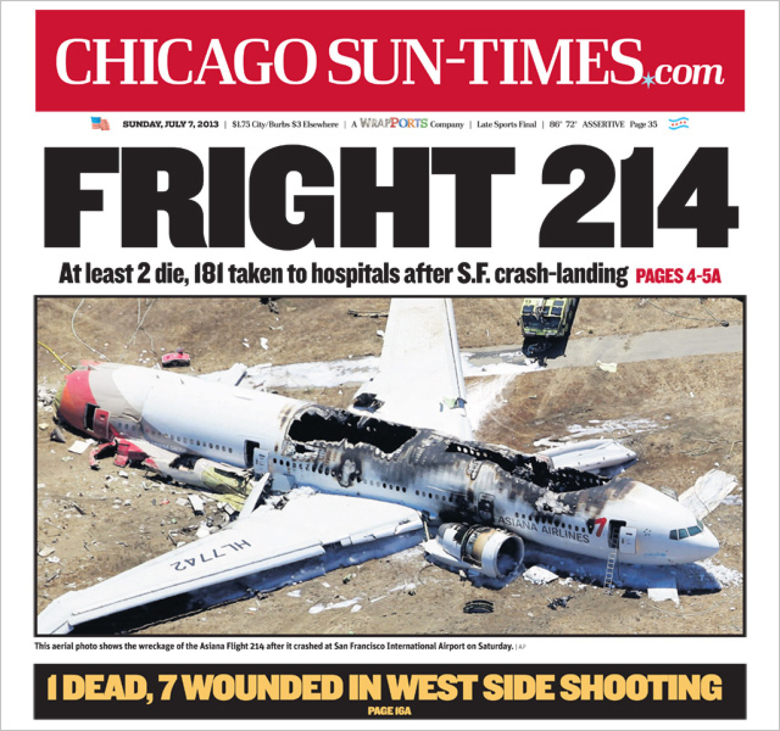 Chicago SunTimes Criticized For Plane Crash Headline (PHOTO) HuffPost