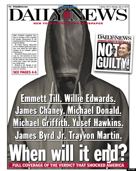 Ny Daily News Powerful Trayvon Martin Front Page Photo