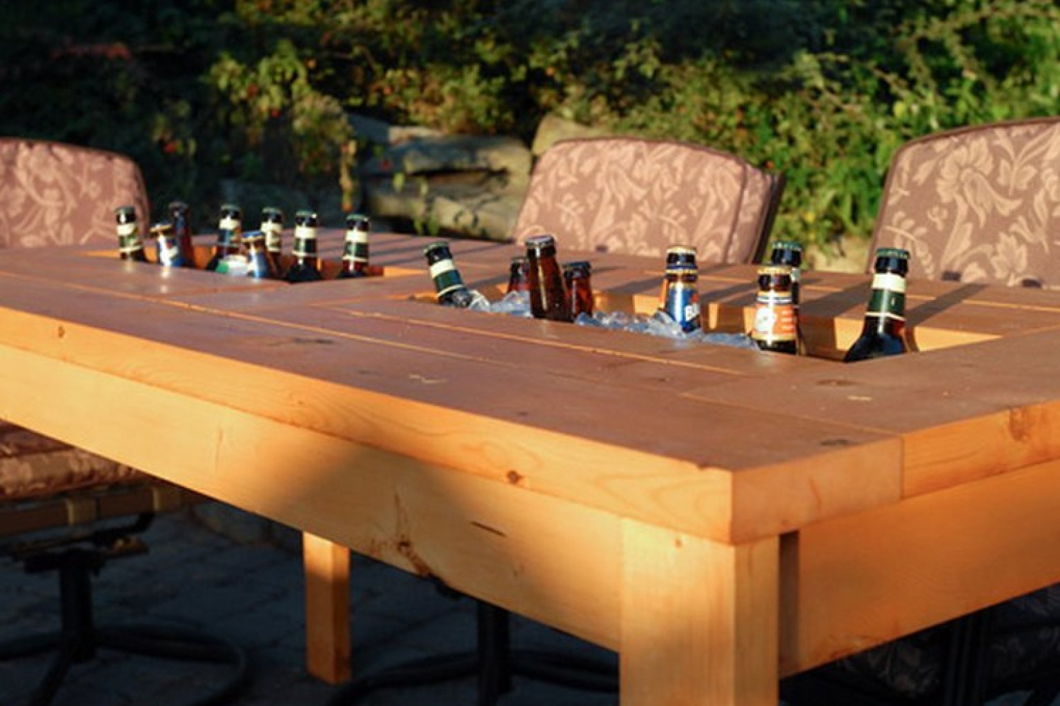 DIY Table With Built-In Drink Coolers Is The Perfect Way To Beat The 