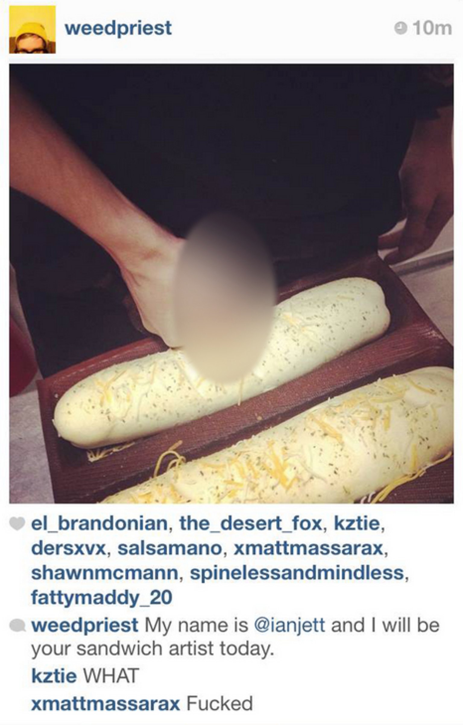 Subway Employee Puts His Penis On Sandwich Bread Another Freezes His