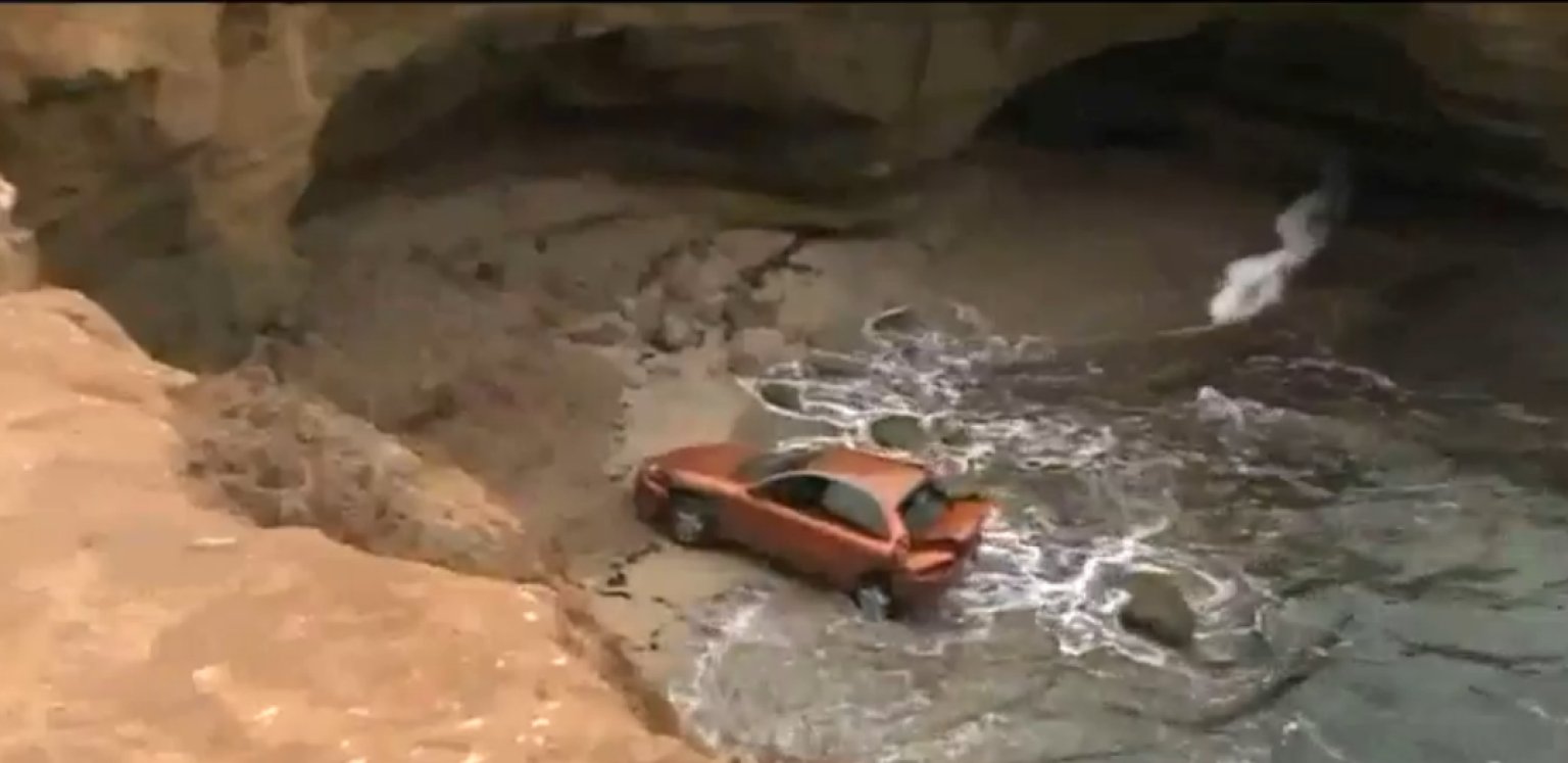 Suspected Drunk Driver Survives 40 Foot Plunge Off Sea Cliff Video Huffpost